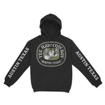 Austin Hoodie in Black - front-sleeves view