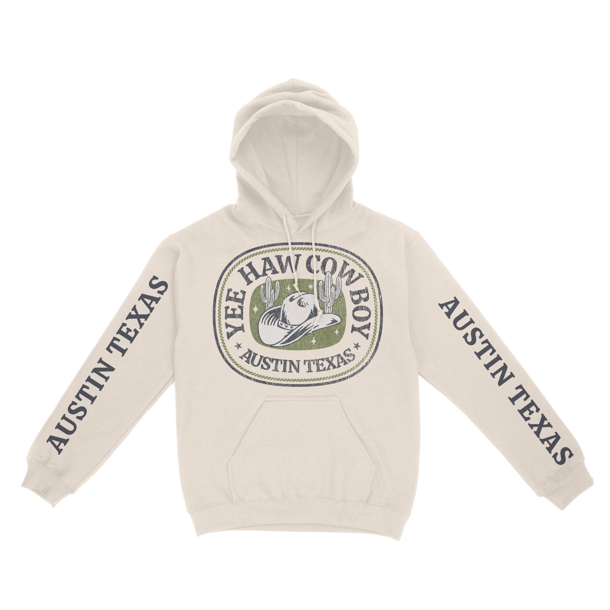Austin Hoodie in Natural - front-sleeves view