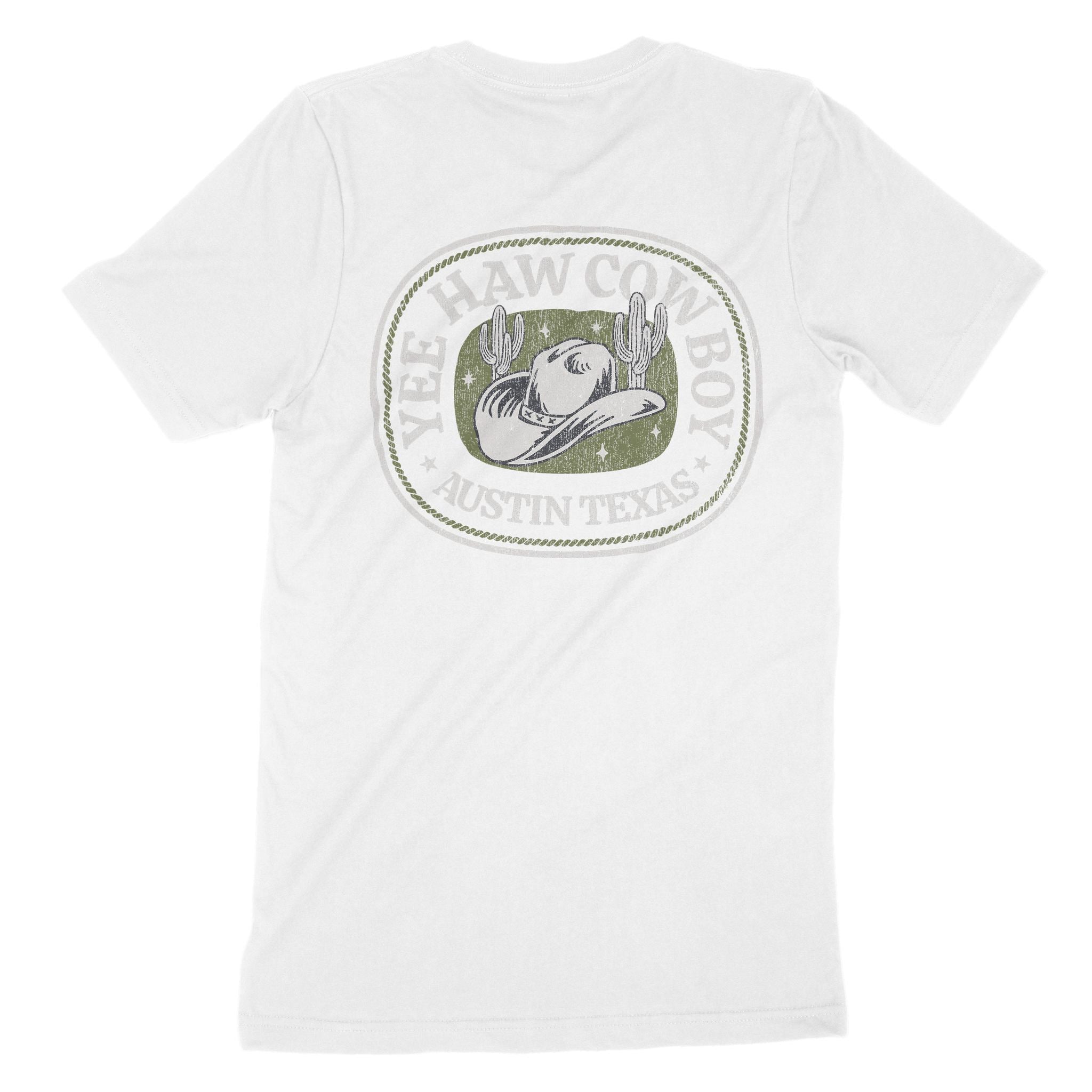 Austin Yee Haw T-Shirt in White - back view