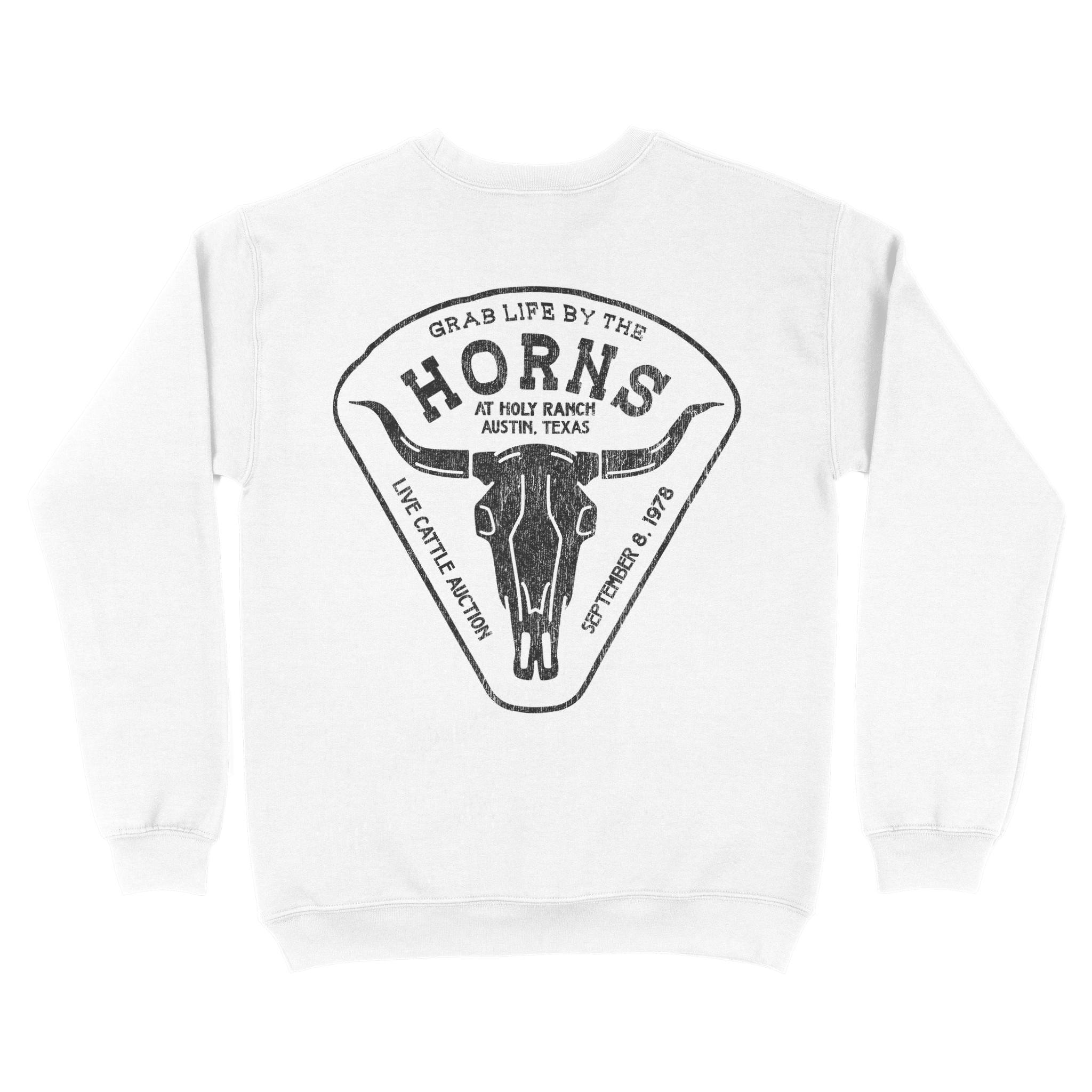 Austin Crewneck in White - back view