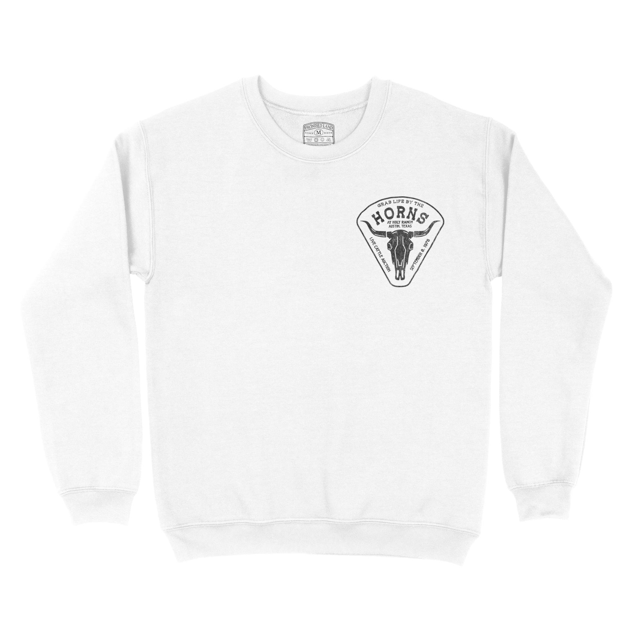 Austin Crewneck in White - front view