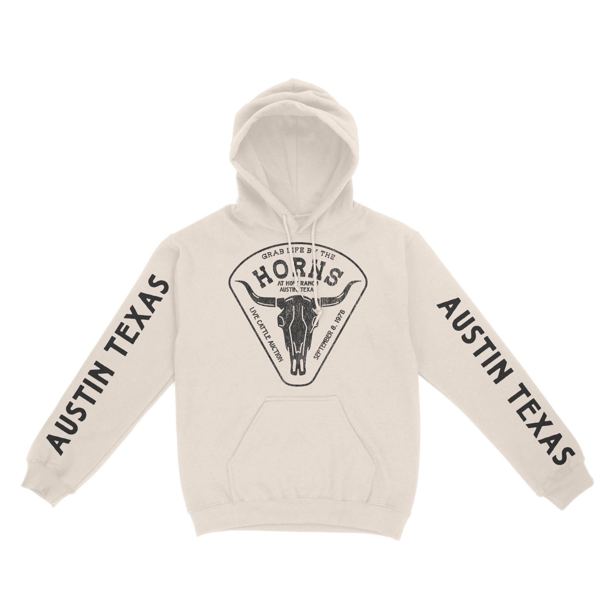 Austin Hoodie in Natural - front-sleeves view