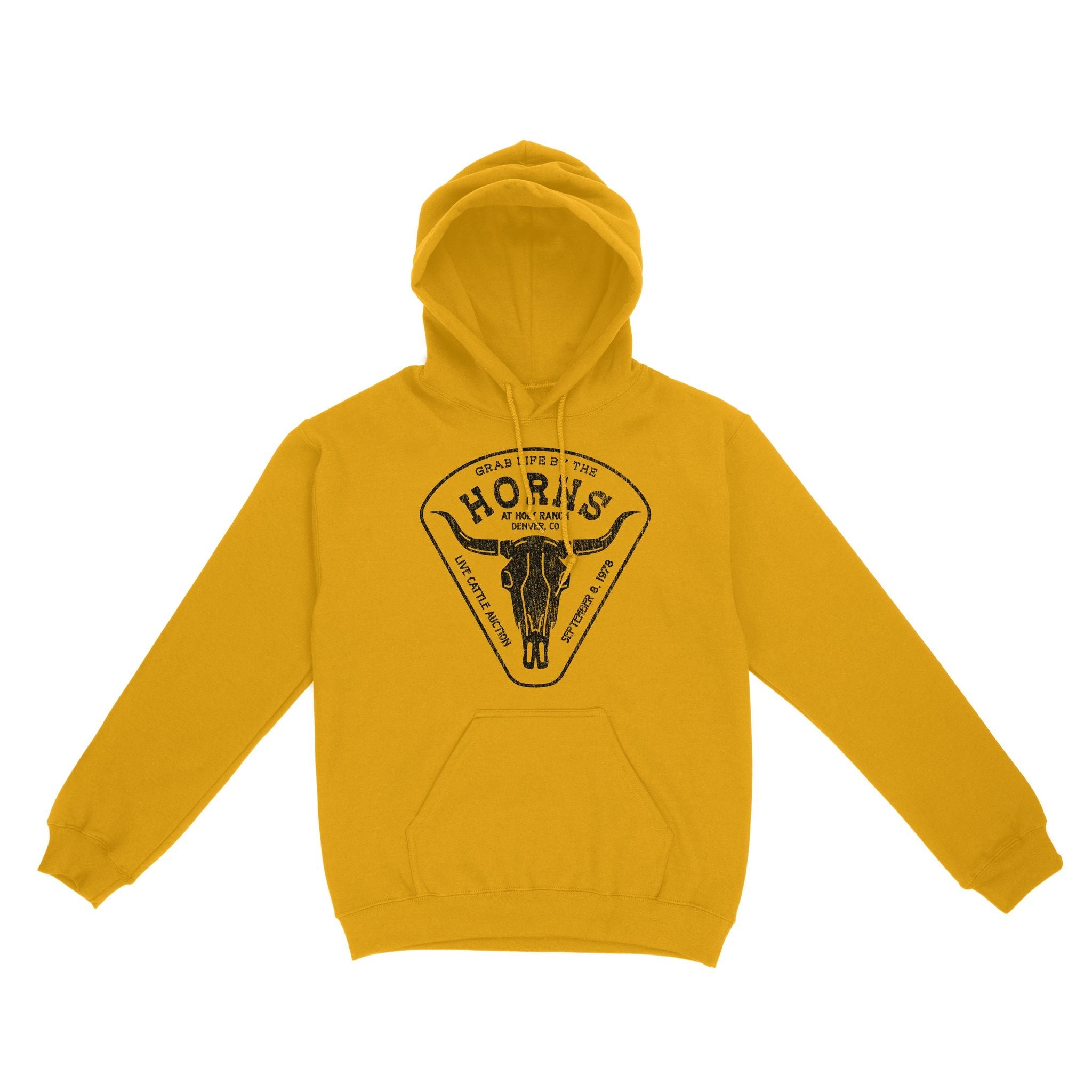 Denver Cattle Ranch Hoodie Gold front
