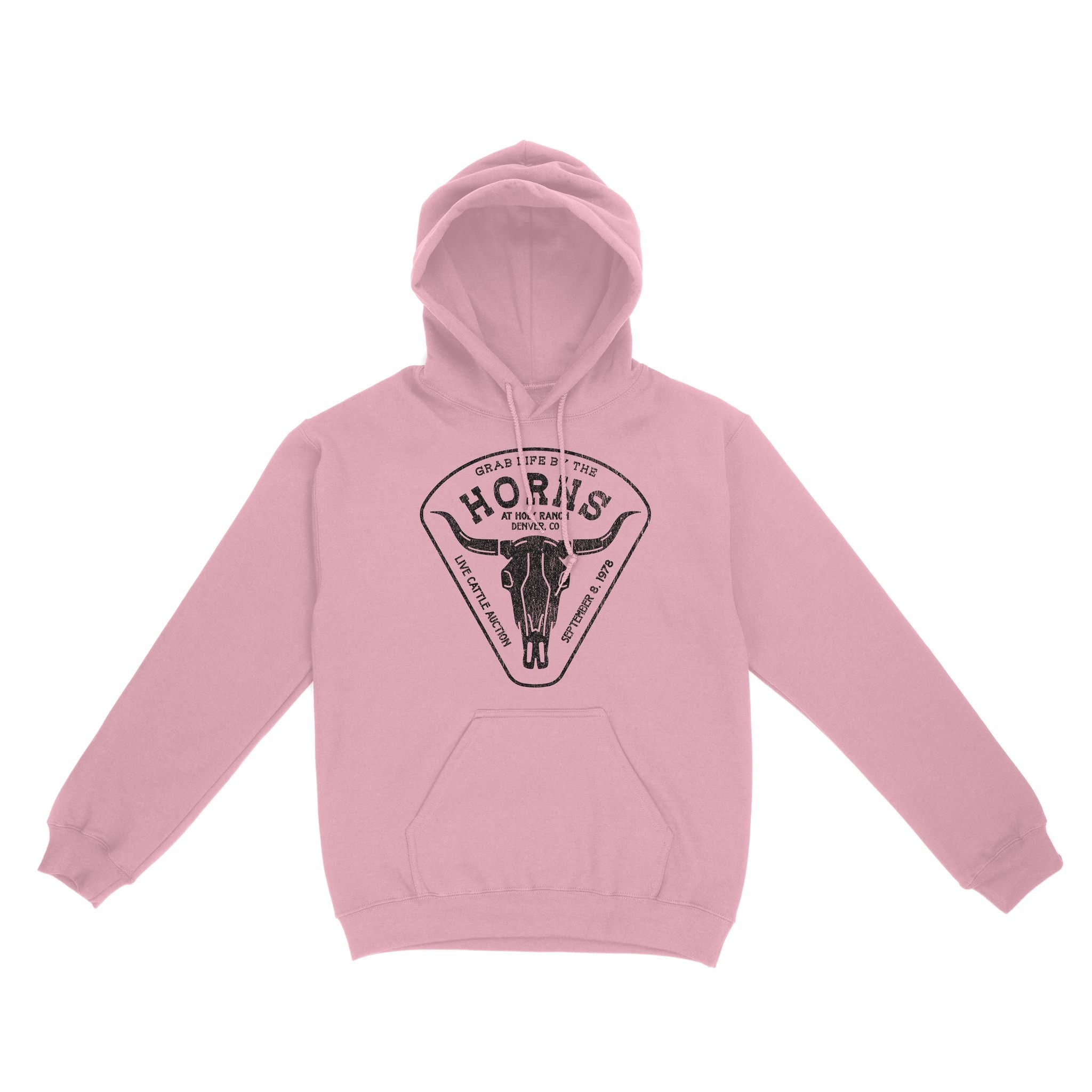 Denver Cattle Ranch Hoodie Light Pink front