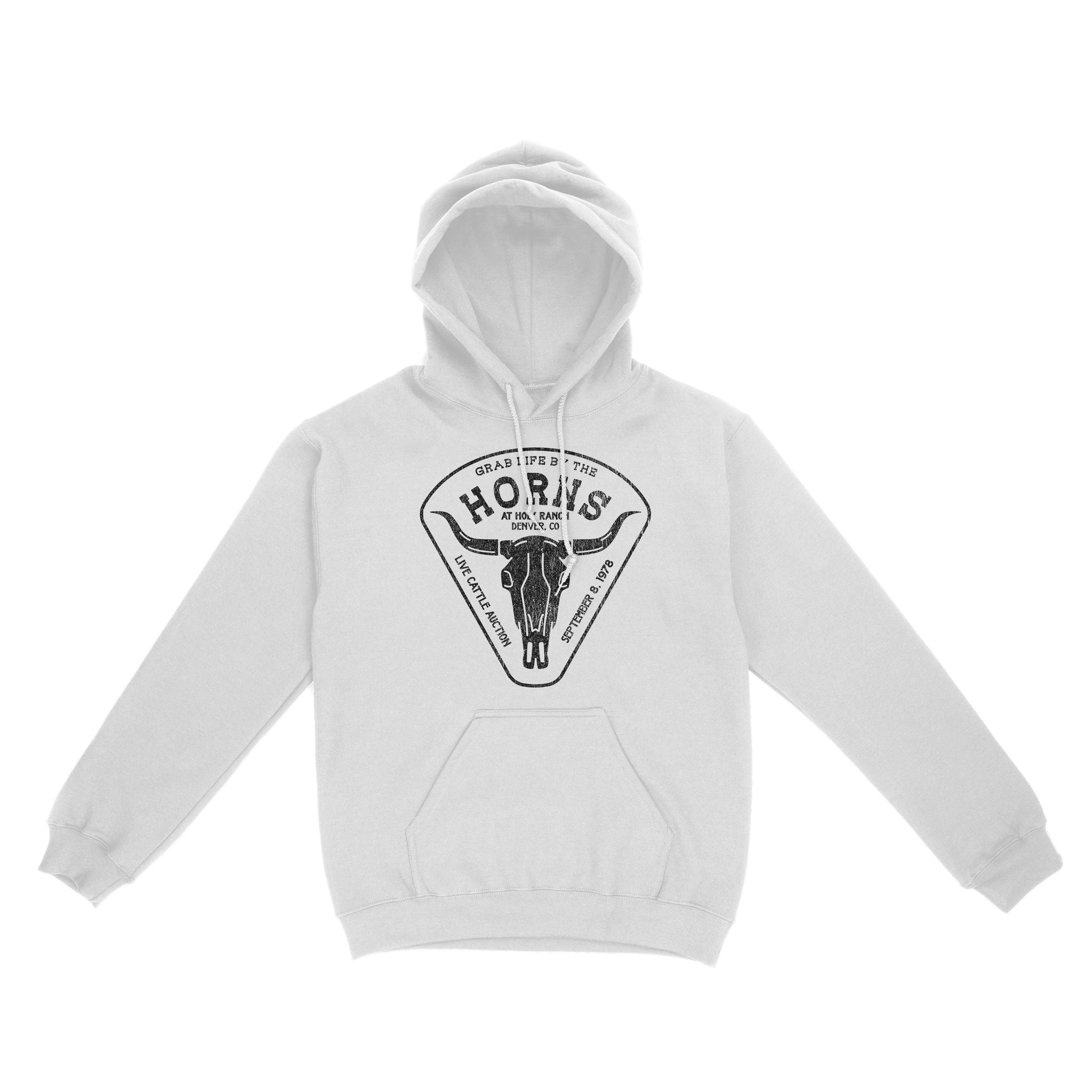 Denver Cattle Ranch Hoodie White front