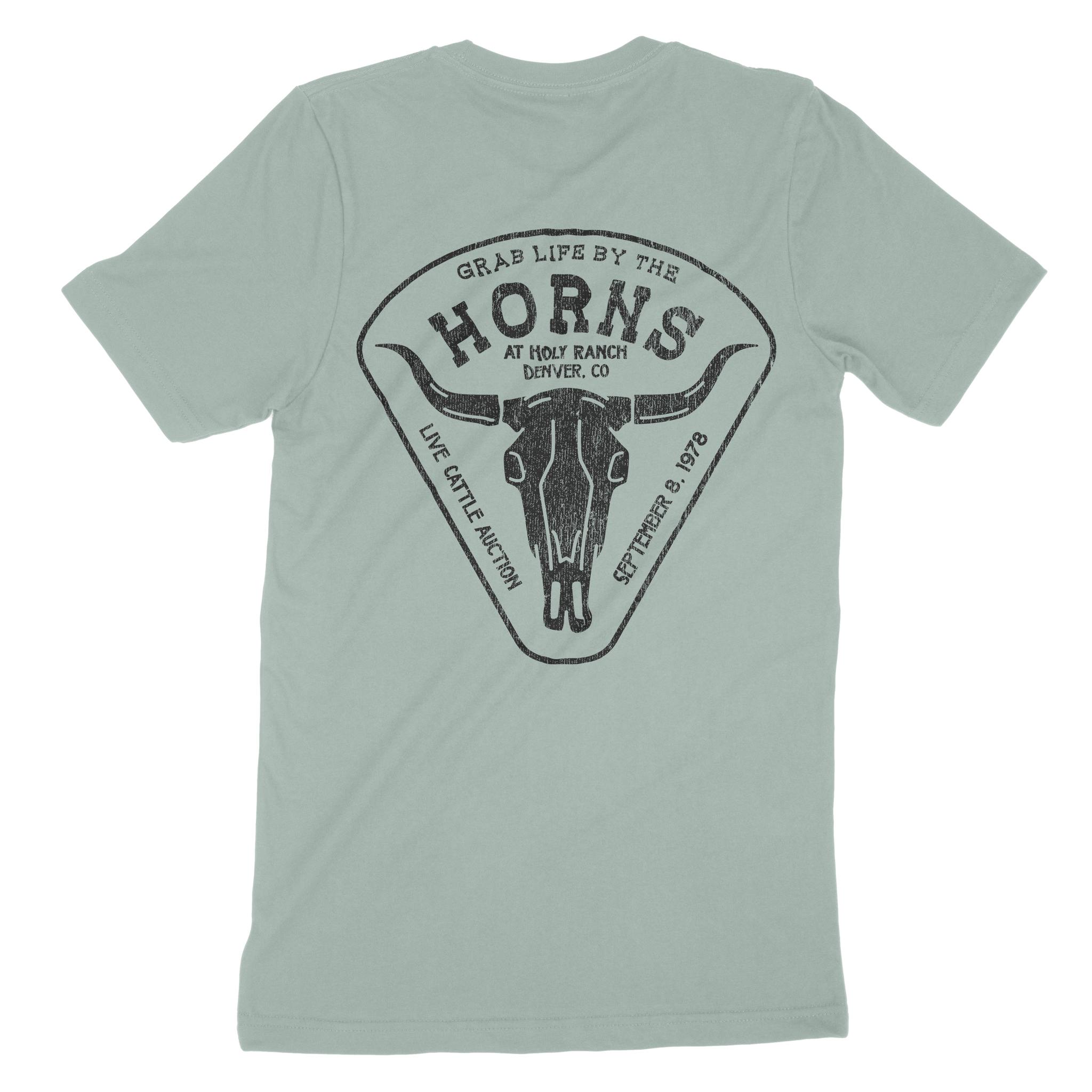 Denver Cattle Ranch T-Shirt Dusty Blue back