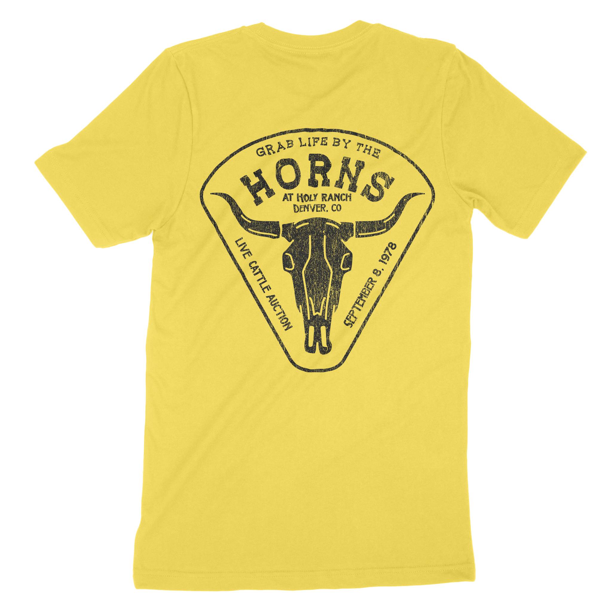 Denver Cattle Ranch T-Shirt Yellow back
