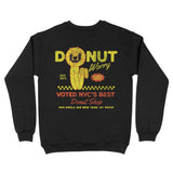 New York Donut Worry Crewneck Black back