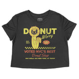 New York Donut Worry Cropped Tee Black front