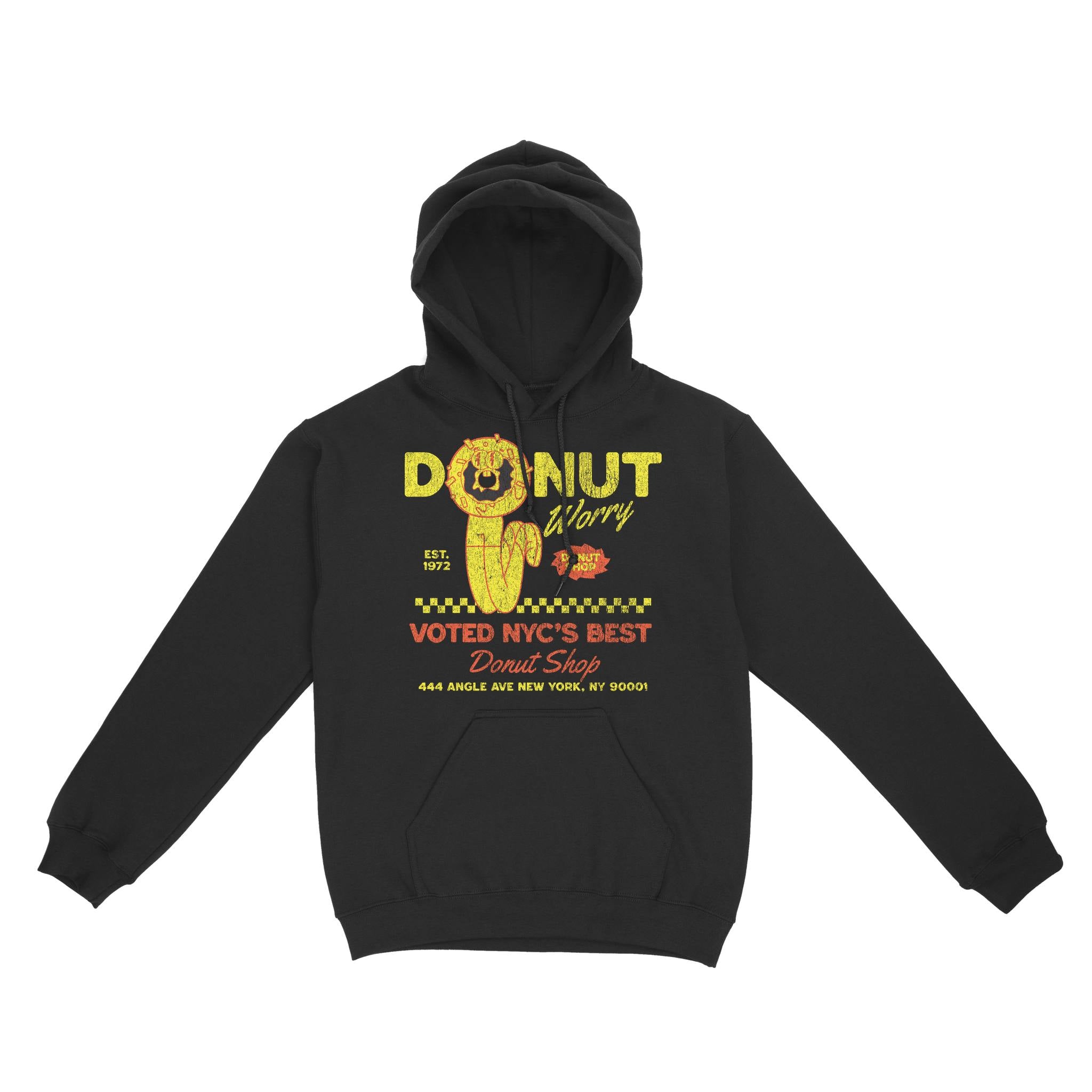 New York Hoodie in Black - front view
