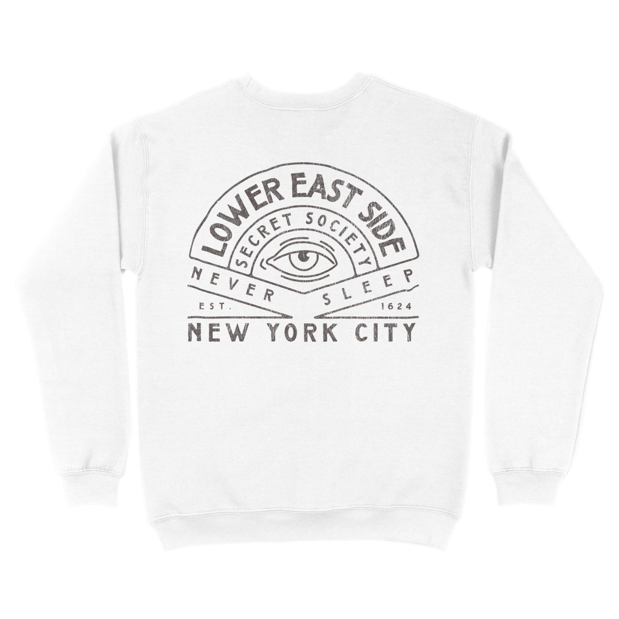 New York Crewneck in White - back view