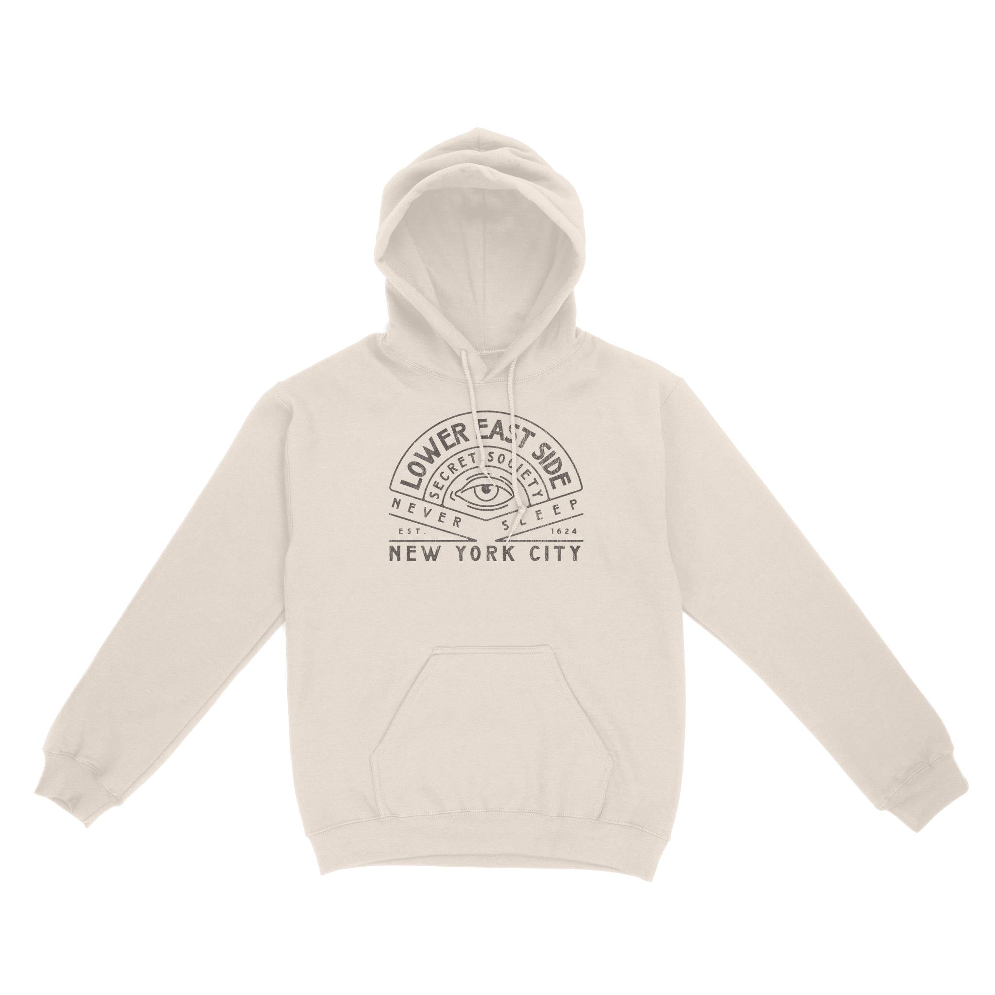 New York Secret Society Hoodie in Natural - front view