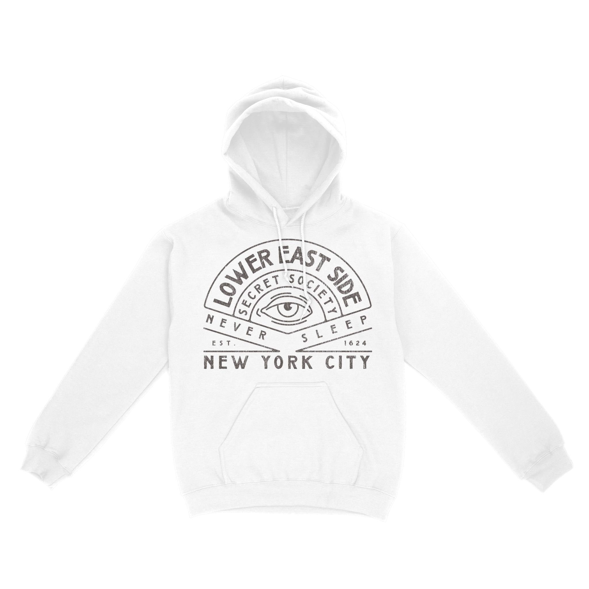 New York Hoodie in White - front view