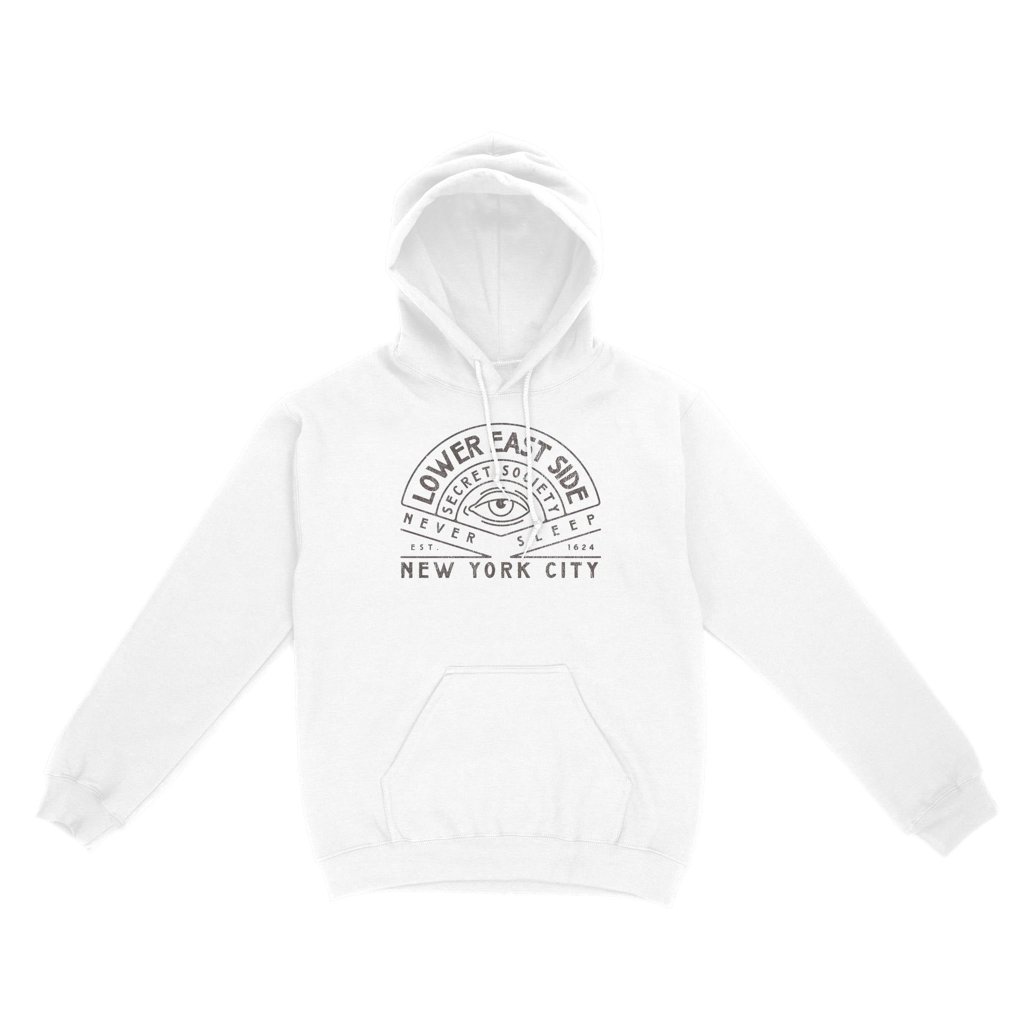 New York Hoodie in White - front view