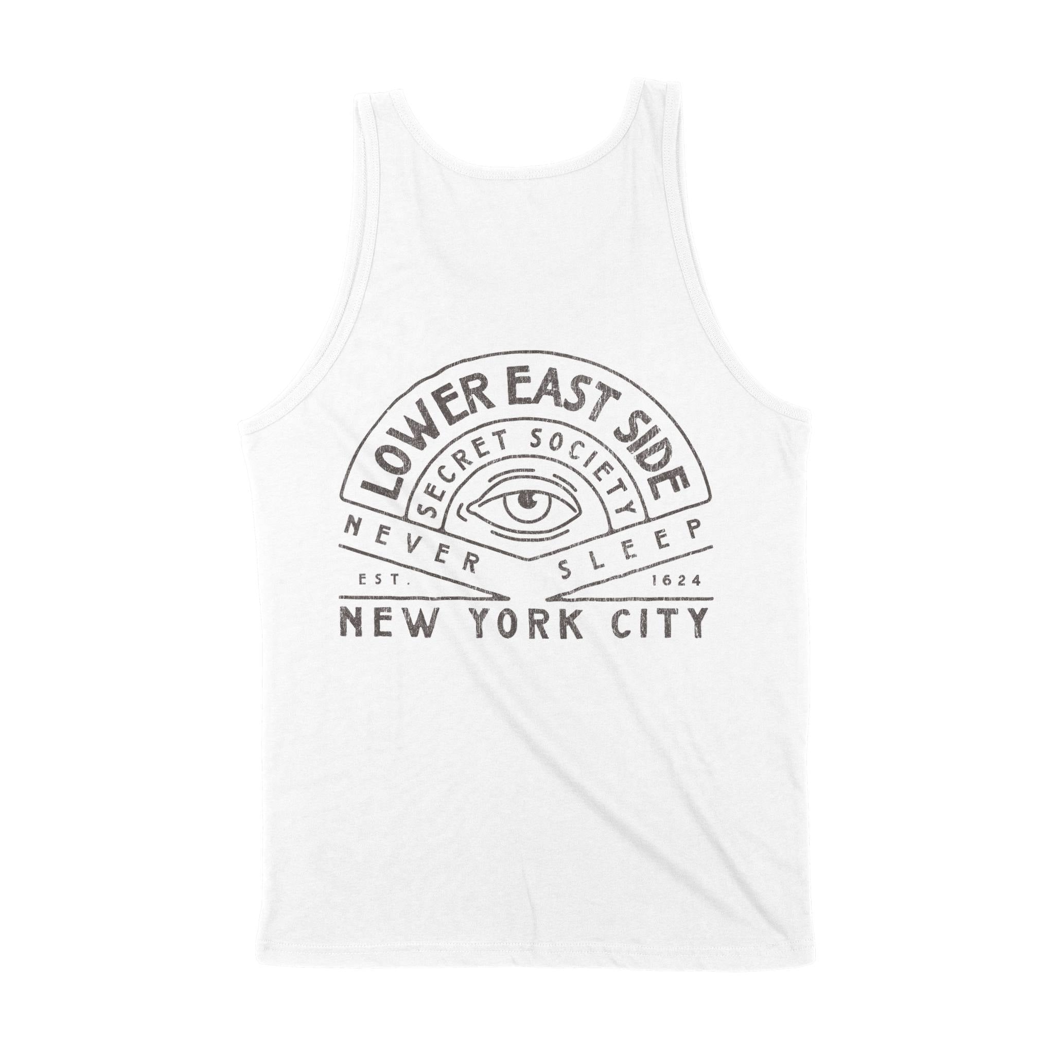 New York Tank Top in White - back view