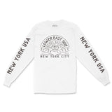 New York Longsleeve in White - front-sleeves view