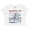 Austin Cowgirl Life Cropped Tee in White - front view