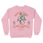 Austin Horse Training Crewneck Light Pink back