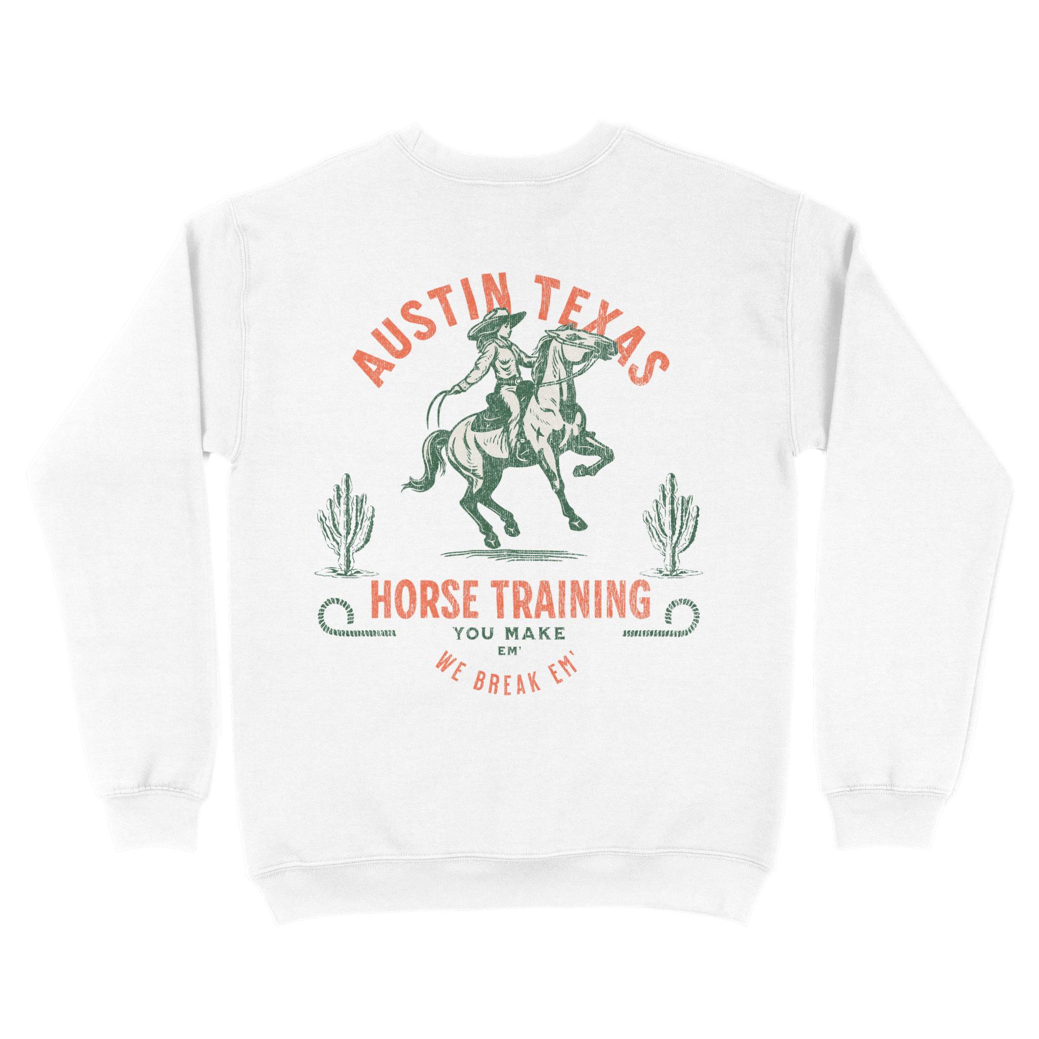 Austin Crewneck in White - back view