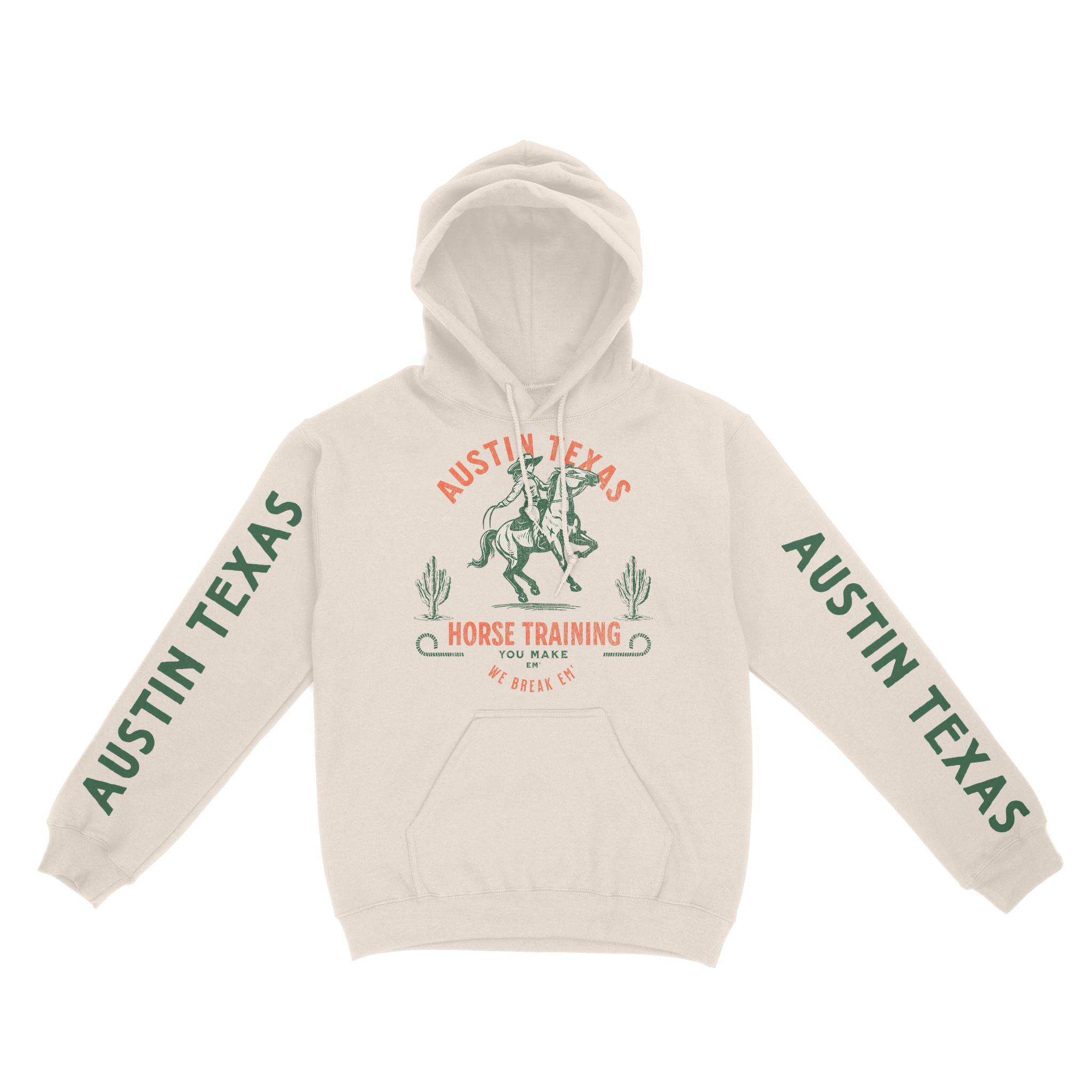 Austin Hoodie in Natural - front-sleeves view