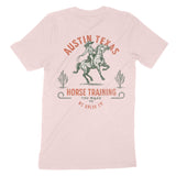 Austin Horse Training T-Shirt Soft Pink back