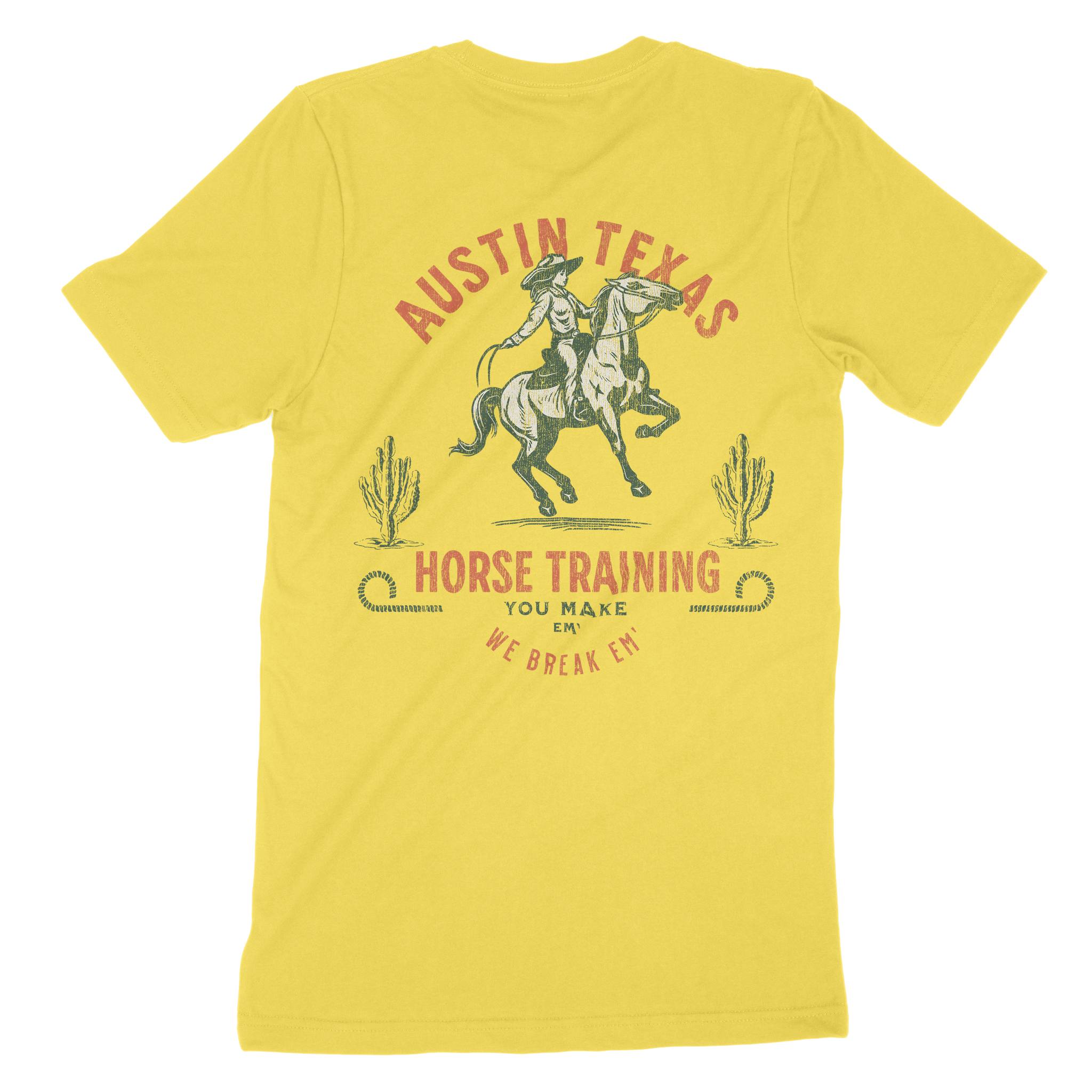 Austin Horse Training T-Shirt Yellow back