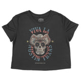 Austin Viva La Skull Cropped Tee Black front