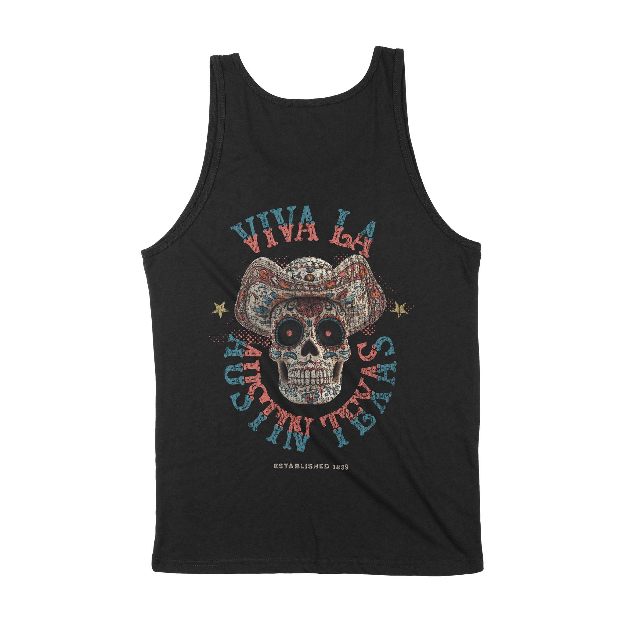 Austin Viva La Skull Tank Top Black back