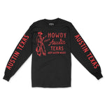 Austin Cowboy Buster Longsleeve in Black - front view with sleeves