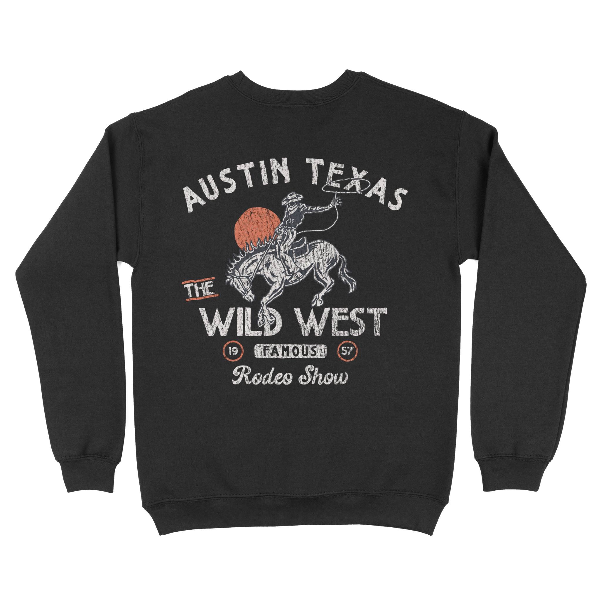 Austin Crewneck in Black - back view