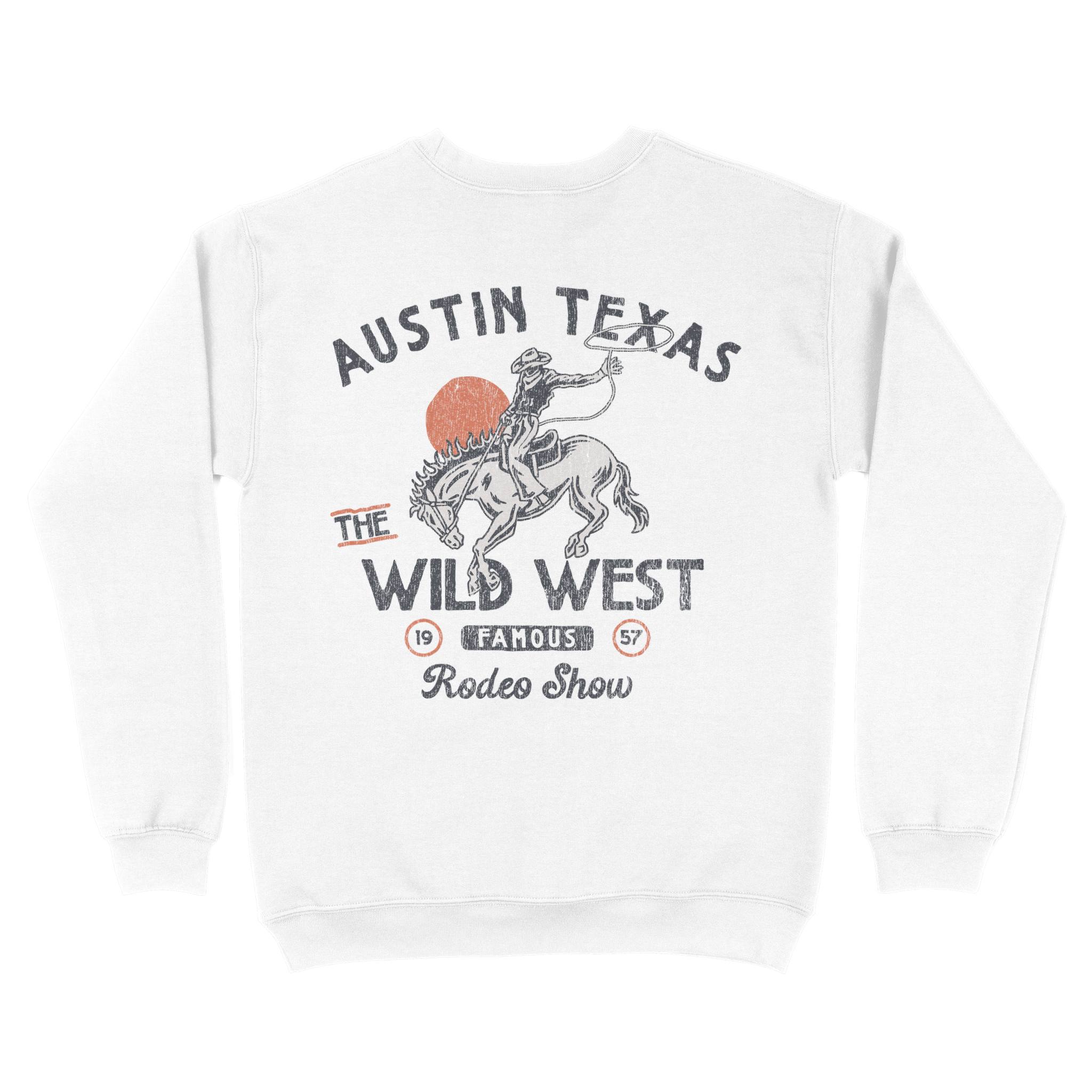 Austin Crewneck in White - back view
