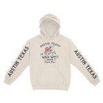 Austin Rodeo Show Hoodie in Natural - front view with sleeves
