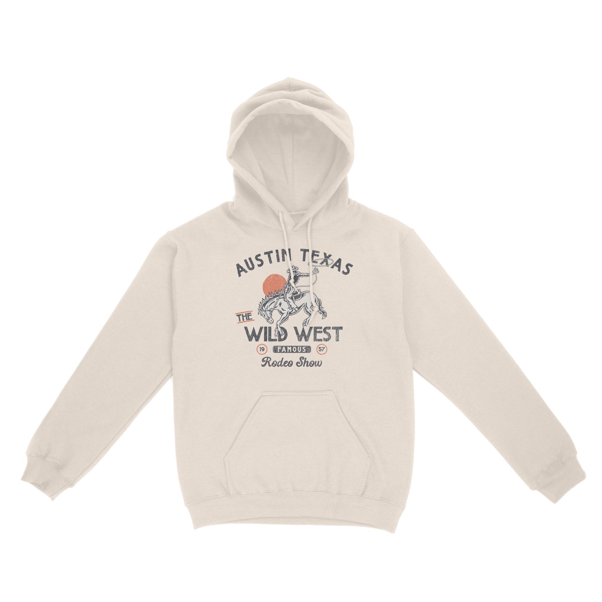 Austin Rodeo Show Hoodie in Natural - front view