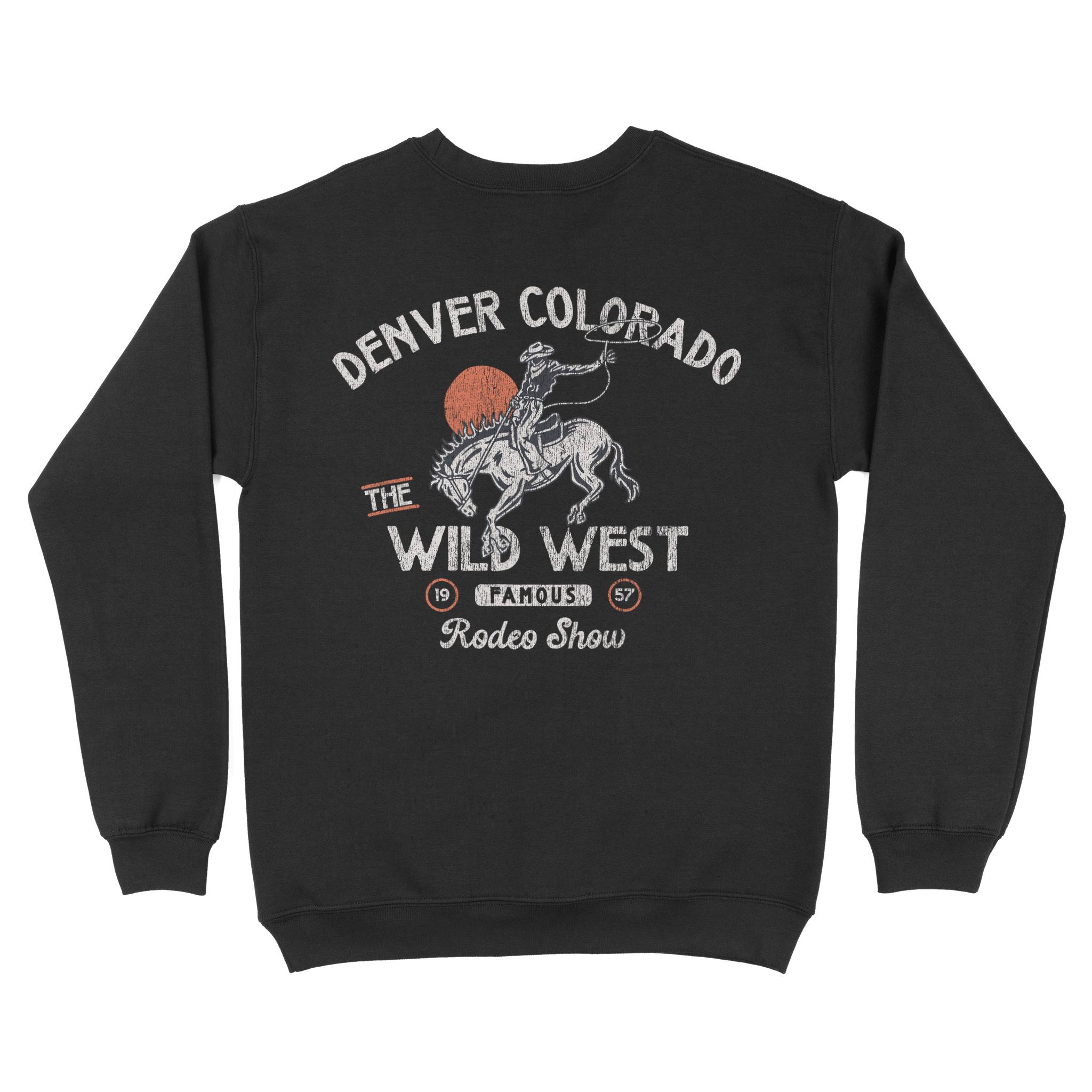 Denver Crewneck in Black - back view
