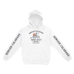 Denver Rodeo Show Hoodie in White - front view with sleeves