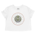 Austin Horse Shoe Cropped Tee in White - front view