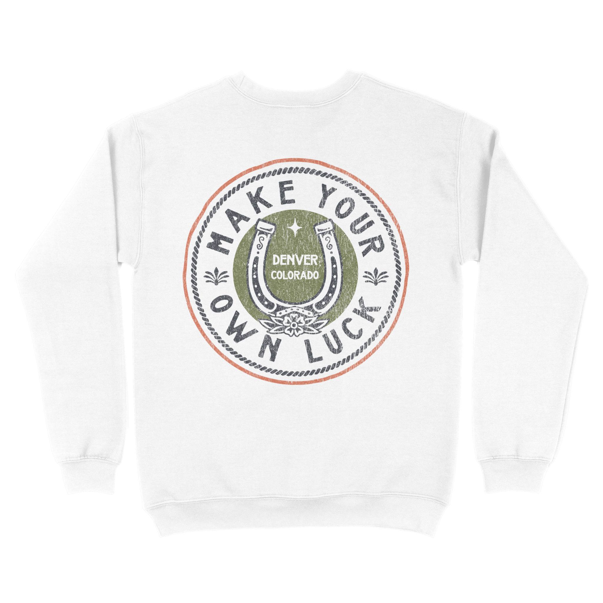 Denver Crewneck in White - back view