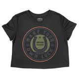 Denver Horse Shoe Cropped Tee in Black - front view