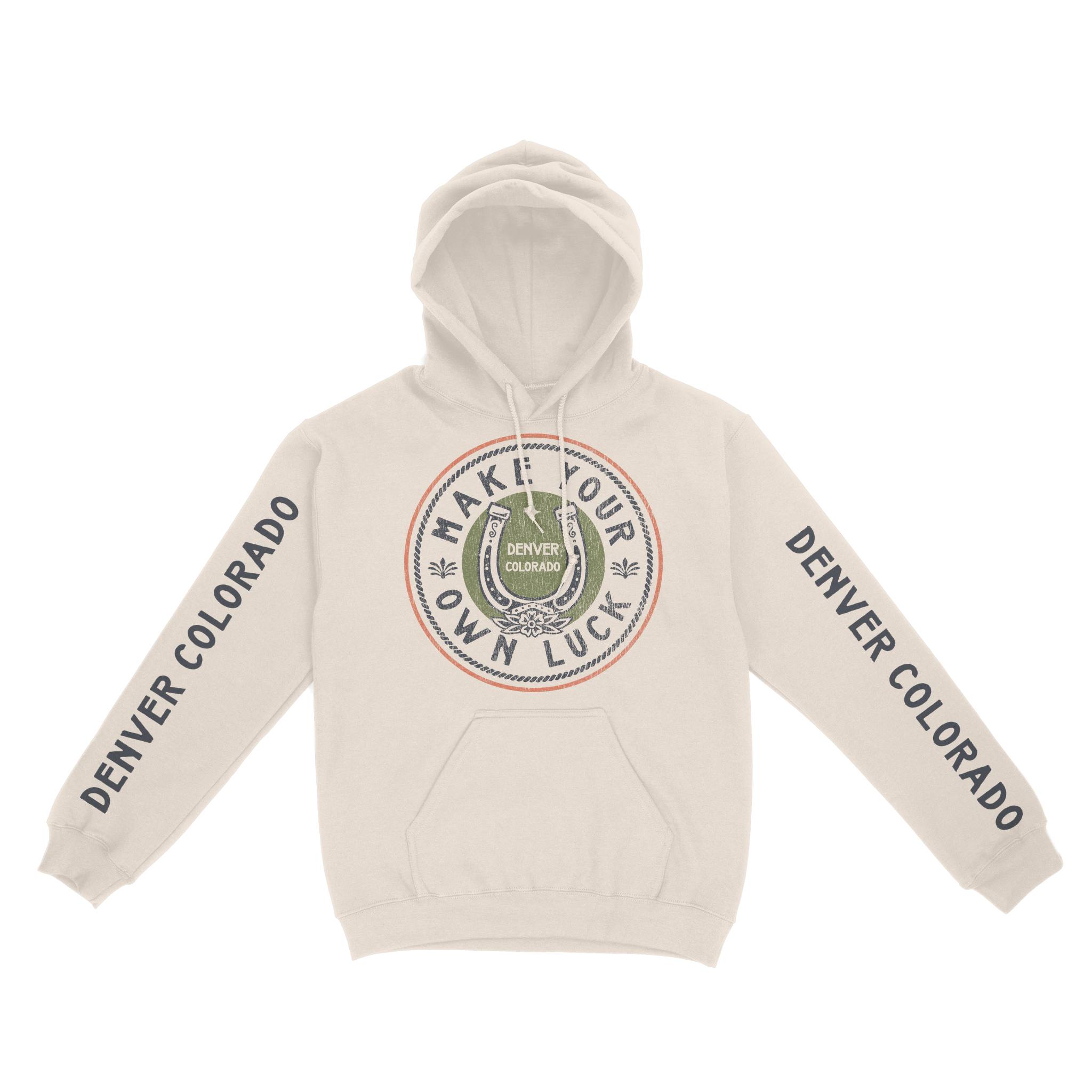 Denver Hoodie in Natural - front-sleeves view