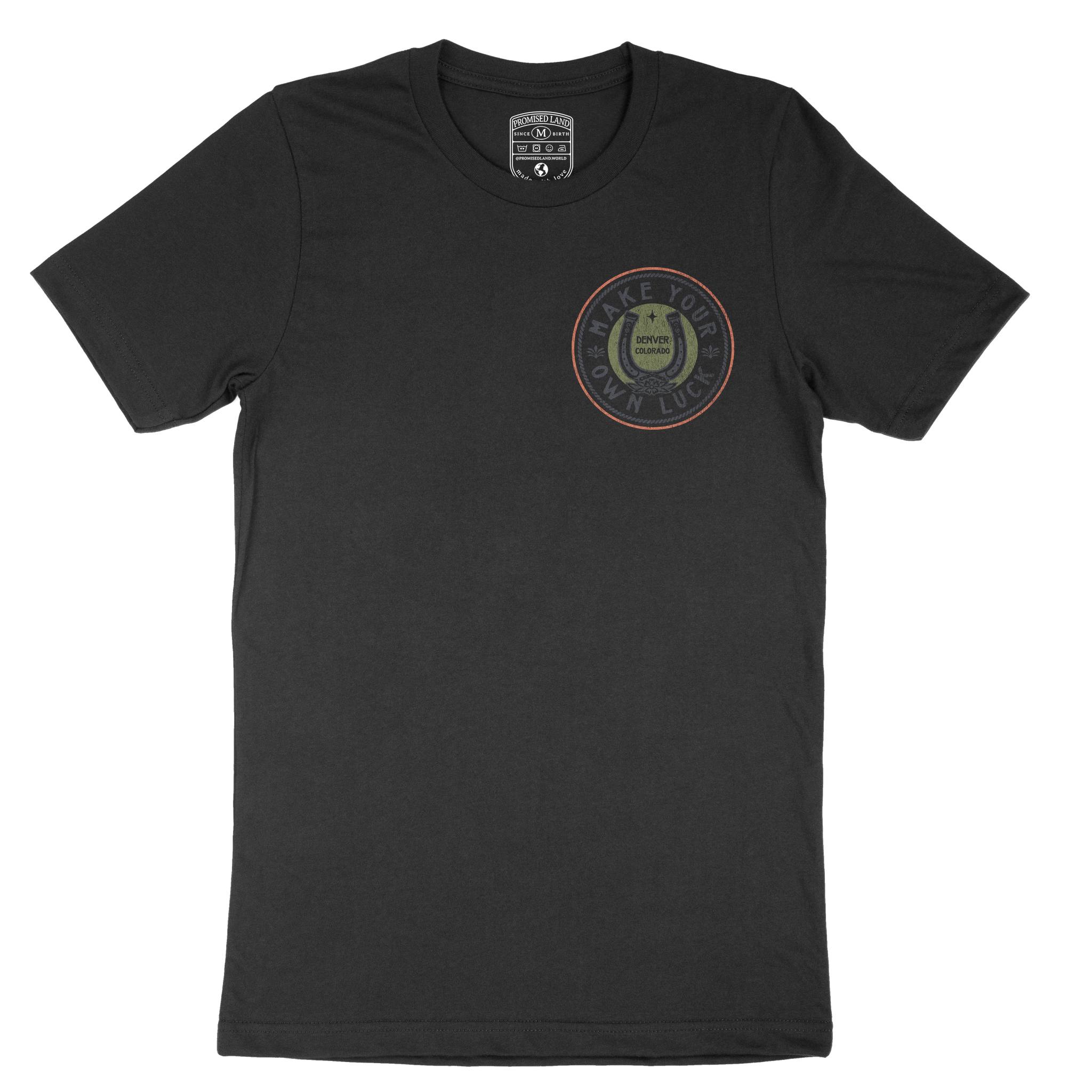 Denver Horse Shoe T-Shirt in Black - front view