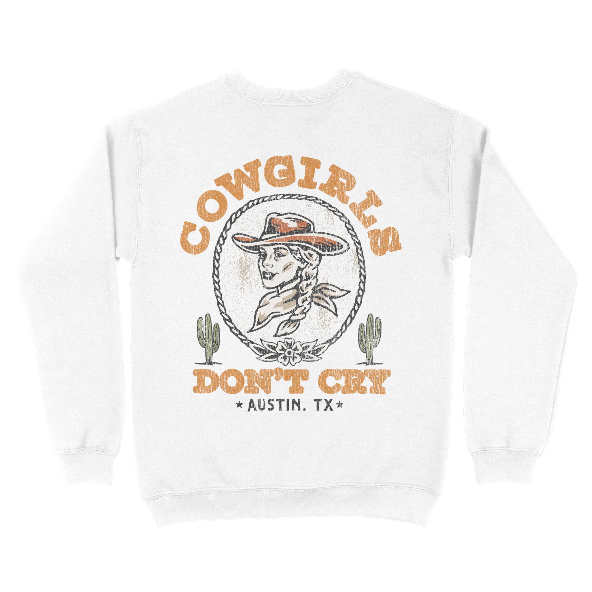 Austin Crewneck in White - back view