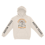Austin Cowgirl's Don't Cry Hoodie in Natural - front view with sleeves