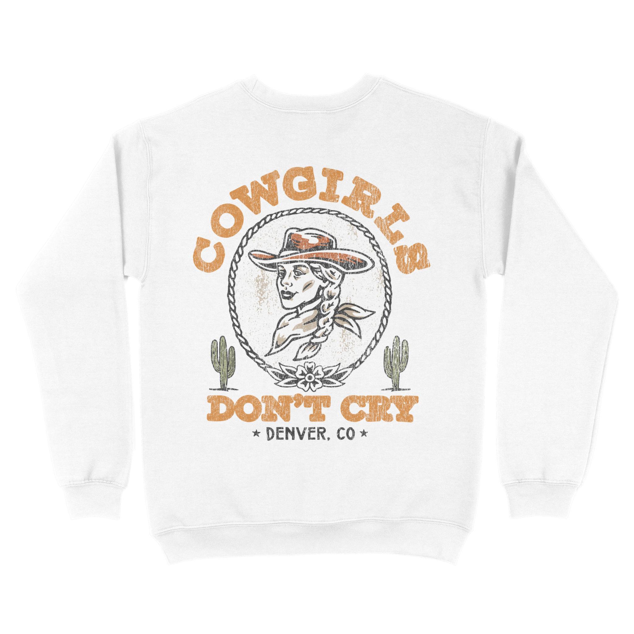 Denver Crewneck in White - back view