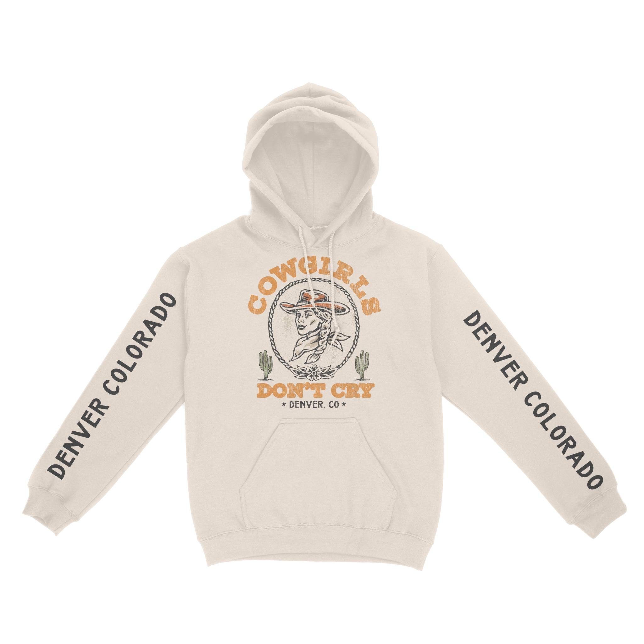 Denver Hoodie in Natural - front-sleeves view
