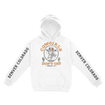 Denver Hoodie in White - front-sleeves view