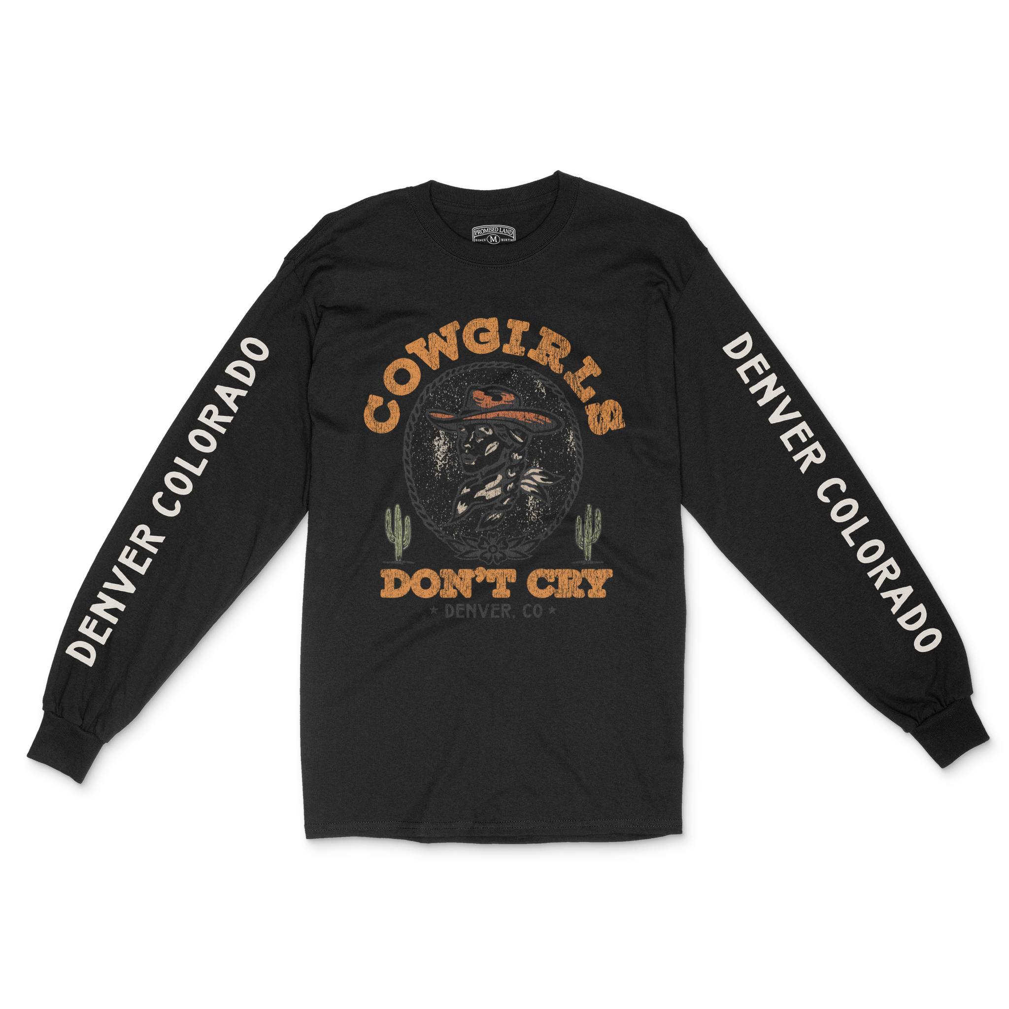 Denver Longsleeve in Black - front-sleeves view