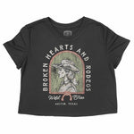 Austin Western Hearts Cropped Tee Black front