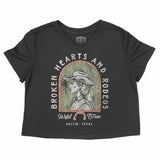 Austin Western Hearts Cropped Tee Black front