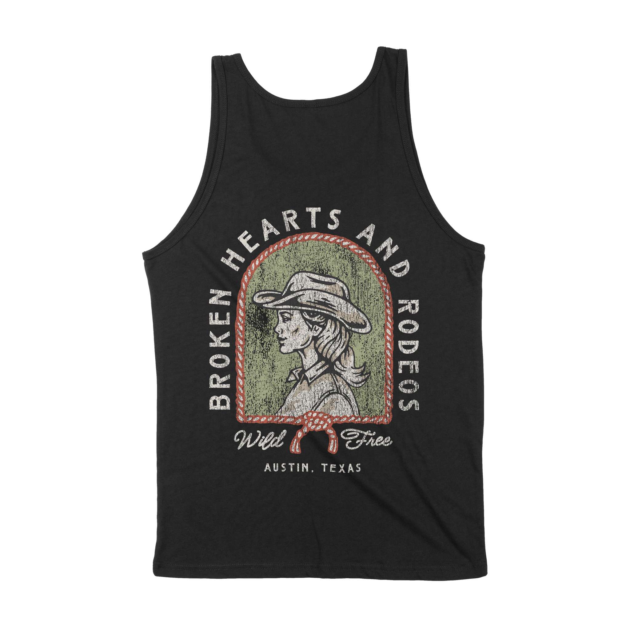 Austin Western Hearts Tank Top Black back