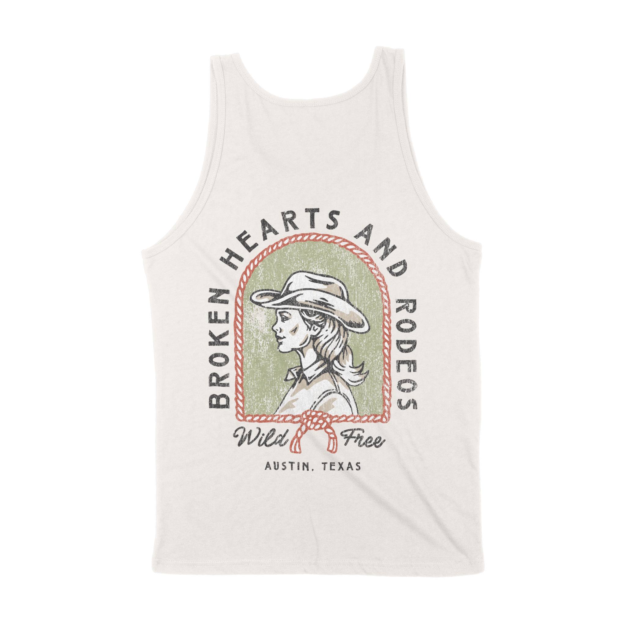 Austin Western Hearts Tank Top in Vintage - back view